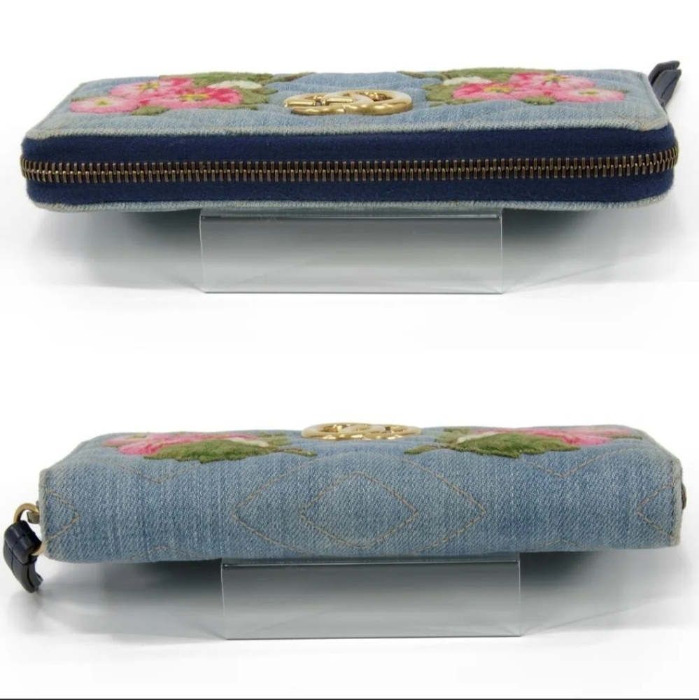 GUCCI Denim Flora long zippy wallet - Picture 5 of 12